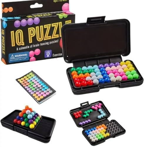 IQ Puzzle - Smart Games IQ Puzzler Pro Compatible with Kanoodle for 8 Year Old Boys - Mind Games Brain Teaser Puzzle Game Gifts - 1 Player Marble Strategy Travel Game Board for Kids 8-12