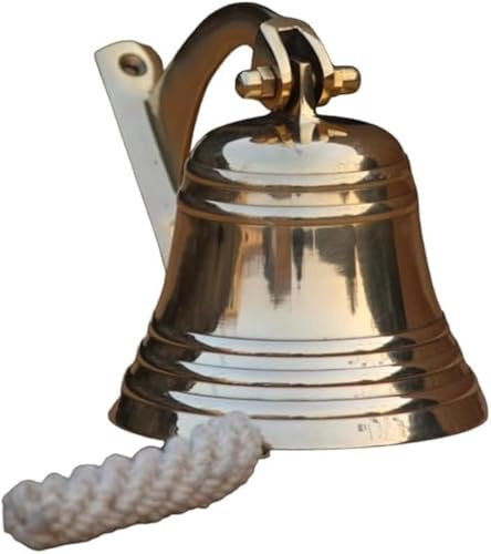 Campana Colgante De Latón Antiguo De Calidad para Montaje En Pared De Barco Marino, Cenas, Interiores, Exteriores, Escuelas, Bares, Recepciones.