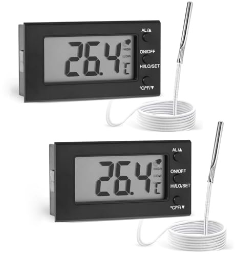 2Packs Digital Oven Thermometer with Temperature Alarm for Air Fryer Oven Grill Smoker, -50°C-300°C (2)