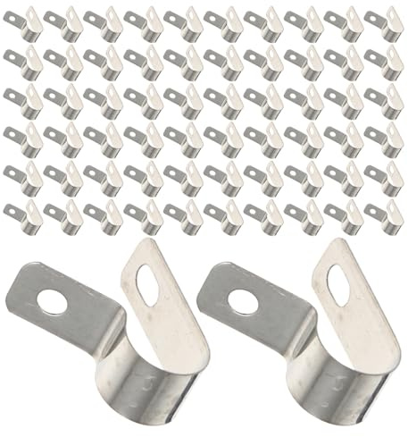 HEALSOPTHY Lot de 200 Clips Câbles en Acier Inoxydable Modèle R Clips Métalliques de Fixation pour Câbles Électriques, Organisateur Multifonction pour Maison Bureau et Installation