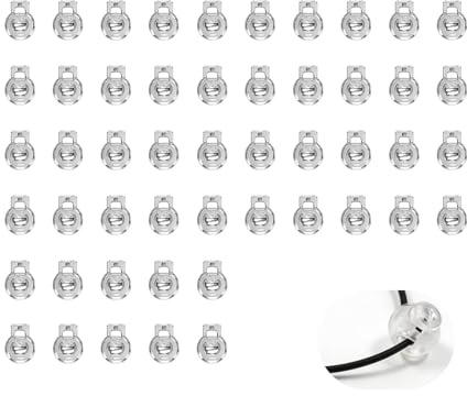 Roman Blind Clips, 50 Pcs Transparent Toggles for Drawstrings, Toggles, Suitable for Drawstring Clothing, Shoelaces, Bags and Camping (Transparent)