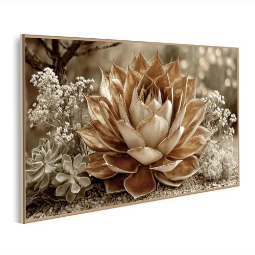 islandburner Quadro su tela, motivo: agave armonioso, decorazione per soggiorno, per gli amanti della natura, edizione X1