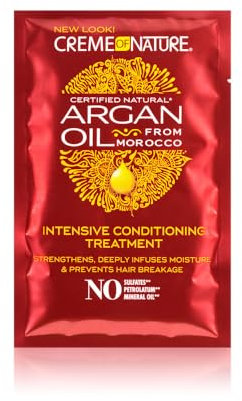 Creme of Nature Argan Oil Intensive Conditioning Treatment, Trattamento Intensivo che Idrata e Ripara, Balsamo con Olio di Argan, Cura Tutti i Tipi di Capelli, 50 ml