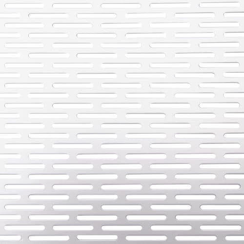 Alberts 466848 Tôle perforée | fente | aluminium, anodisé, couleur argent | 250 x 500 x 0,8 mm