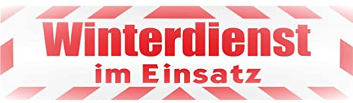 INDIGOS UG - Magnetschild Auto Winterdienst im Einsatz mit Rahmen 45 x 12 cm reflektierend - Magnetfolie LKW Truck Transporter Baustellenfahrzeug Firmenwagen - flexibel abnehmbar und