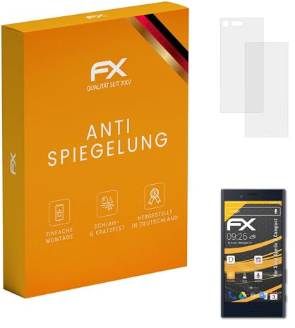 atFoliX Panzerfolie kompatibel mit Sony Xperia X Compact Schutzfolie, entspiegelnde und stoßdämpfende FX Folie (3er Set)