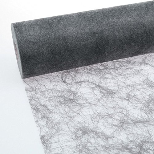 Sizoflor Tischband Dunkelgrau - 25 Meter Rolle + 300 Mini-Dekodiamanten Gratis – 30 cm Breite – Perfekt für Hochzeiten, Feiern und Festlichkeiten