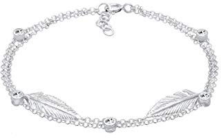 Elli Armband Damen Feder Anhänger Layer mit Kristalle 925 Silber