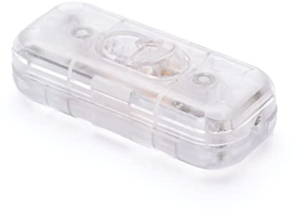 ORION LIGHTSTYLE Zwischenschalter Schnurschalter Kabel Schalter EIN/AUS Gehäuse Wippschalter 2A für Stehlampen, Tischlampen, 1 Stück (Transparent)