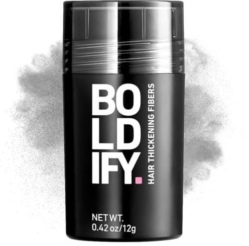 BOLDIFY Hair Fibres (12g) - Fill In Thinning and Fine Hair for an Instantly Fuller, Thicker Look - 14 Shades for Women and Men - Grey