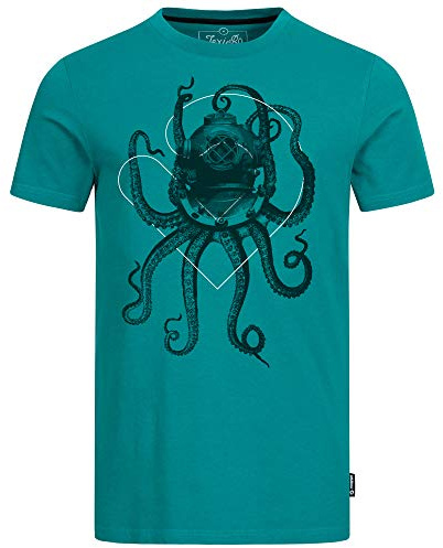 Lexi&Bö Herren T-Shirt Tauchen Nautical Octopus für Taucher in grau aus hochwertiger Bio-Baumwolle fair produziert in Portugal …