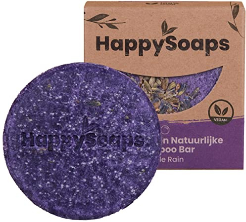 HappySoaps - Purple Rain Lavendel 70g Festes Shampoo Bar Spendet Feuchtigkeit Vegan 100% Plastikfrei Handgefertigt in EU Für Eine Bessere Umwelt