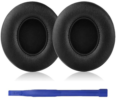 Aiivioll Earpads Cushions Replacement Compatible with Beats Solo 2 & Solo 3 Wireless On-Ear Headphones, Ear Pads with Soft Protein Leather and Memory Foam (Black)