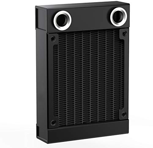 CLYXGS Radiatore di raffreddamento ad acqua, 12 tubi G1/4 filo di calore fila radiatore 8 tubi scambiatore di calore in alluminio radiatore per PC CPU computer sistema di raffreddamento ad acqua 80 mm
