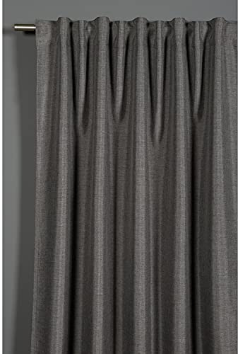 Gardinia Vorhang mit verdeckten Schlaufen und Gardinenband, Lichtdurchlässig, Sichtschutz, Blendschutz, Transparent, Gardine mit Strukturdeko, Grau, 140 x 245 cm