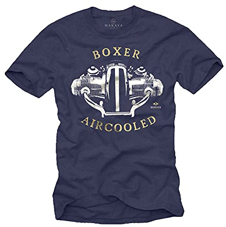 MAKAYA Motorrad T-Shirt für Männer - R100 Boxer Motor - Geschenke für Motorradfahrer Biker