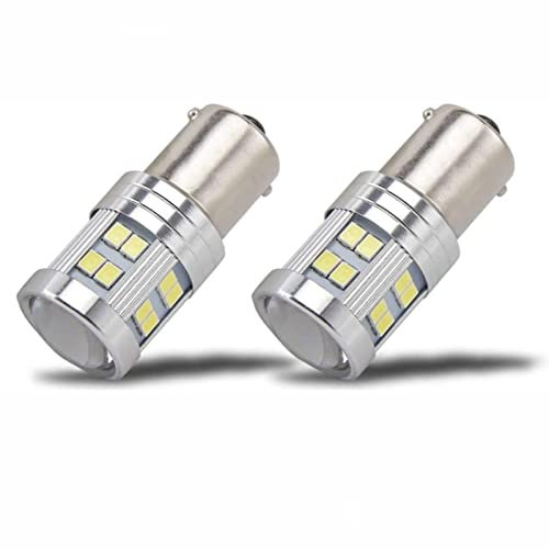 PYRJIN 1156 Ba15s LED Ampoule P21w 6W DC 12V-24V, Seul Contact Ampoule, Blanc Froid 6000K. Utilisé pour Pour Feux de Recul, DRL Feux de Jours. Lot de 2