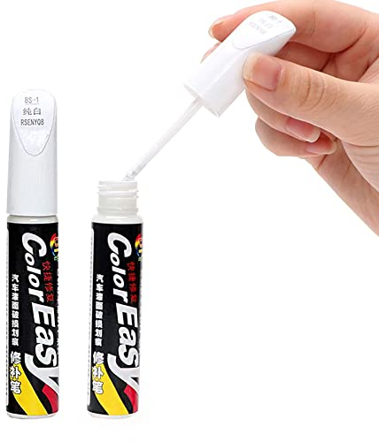 BASTOUR Auto Lackstift Lackreparaturstift Auto Reparatur Lack Auto Pinsel, Autolackstift, Autokratzer Reparaturmittel Autolack Reparatur für Autos Reparaturwerkzeug,Lack Reparatur, 12 ml, 2pc, Weiß