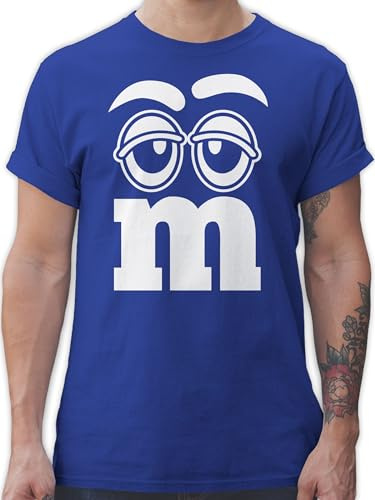 Shirtracer - T-Shirt Herren - Karneval & Fasching - Faschingskostüm Gruppenkostüm M&M Aufdruck Gesicht I M und M I MM Augen I Fastnacht I Fasnacht I Fasnet