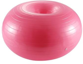 VBESTLIFE Fitness Donut, Übung Donut Yoga Ball Workout Training Stabilitätsball für Yoga Pilates Balance Training mit Aufblasbarer Pumpe (Rosa)