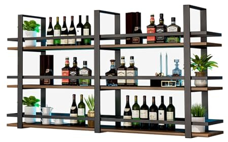 PAUANI Portabicchieri da Vino A Parete - Portaoggetti da Soffitto, Piedistallo per Piante da Parete, Mensole da Muro in Ferro Battuto, Portaoggetti Sospeso in Ferro Battuto (Size : 150 * 22 * 120cm)