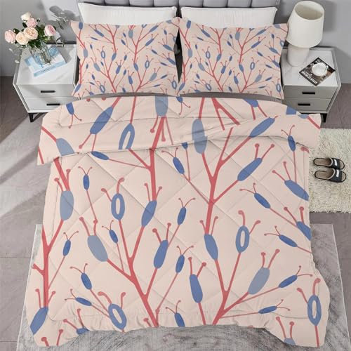 buyluhn Kinderbettdecke 100x135 Ohne Bezug Nutzbar，4 Jahreszeiten Bettdecken Blumen Kinder Steppdecke Anlage Ganzjahresdecke，Waschbar Bettzeug mit 1 Kissenbezug für Sommer Winter