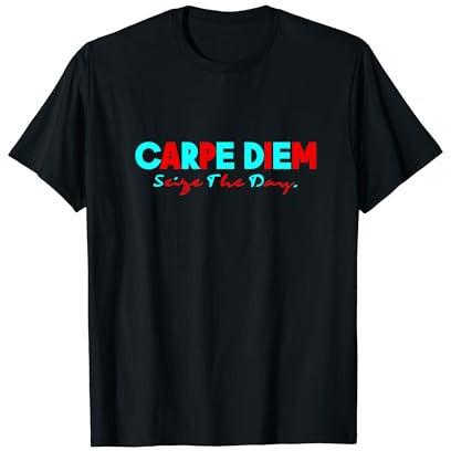 CARPE DIEM Aprovecha el día: GRANDE NEGRITA ROJO AZUL Camiseta