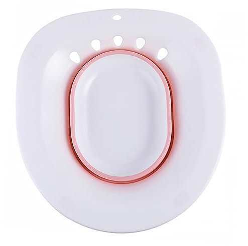 Healeved Folding Female Bidet Sitz Bath Basin Portable Pregnant Women Wash Potty Pink Foldable Adult Maternal Toilet for Postpartum Care and Personal Hygiene