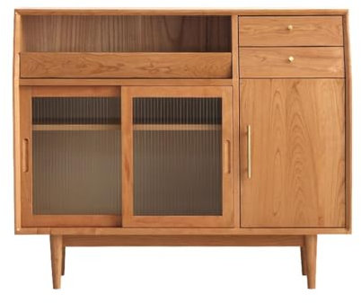 ideboard Küchenschrank mit Teeschrank Massivholzschrank für Esszimmer Aufbewahrung