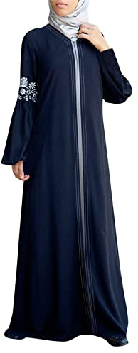 Damen Gebetskleidung Muslimische Kleider Langarm Islamische Türkische Ramadan Ganzkörper Lang Gebetskleid Islam Abaya Kleid Lässiger Kaftan Gebetskleider für Ramadan Gebetsteppich Muslim-Kleid