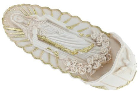 Vaguelly Bénitier Mural Résine Décoration Murale Église Bassin De Bénitier pour Salon Église Médailles Religieuses