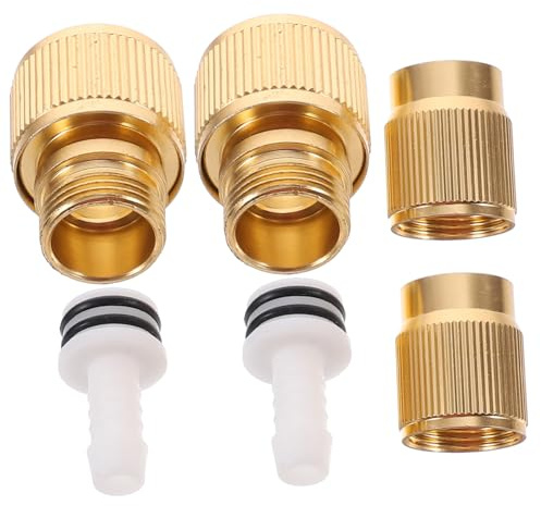Happyyami Expanding Hose Connector Copper Plated Aluminum Alloy 2pcs Quick Connectors Tight Fit and Safe Connection for High Pressure Cleaner and Car Washing