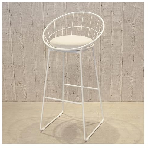 Xumh2024-3 Barhocker Tresenhocker Barhocker, Eisen, Gold, hoher Hocker, Hohle Rückenlehne, Freizeit, Haushalt, Esszimmerstuhl, Barstuhl Moderner Barstuhl Küchenhocker(Weiß,75cm)