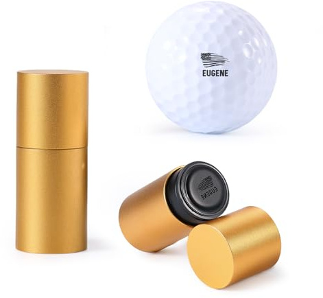 Jeweidea Golfball Stempel Personalisierter Golfball Marker mit Tintenflasche Wiederverwendbares Golfball-Markierungswerkzeug Wasserdichtes Golfgeschenk für Männer, Papa, Ehemänner
