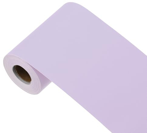 sourcing map Papier peint violet à décoller et à coller, papier peint autocollant en vinyle de couleur unie pour revêtement mural, 998,2 x 9,9 cm, violet