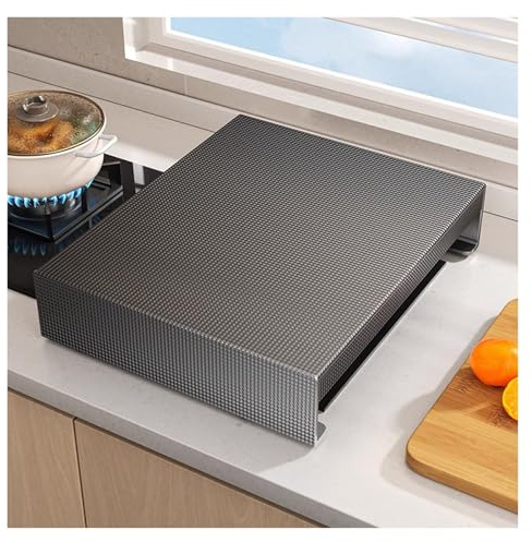 couvre plaque de cuisson gaz Couvre-plaques Métalliques Robustes Pour Cuisinière À Gaz, Lot De 1/2/3/4/5 Couvre-planche À Nouilles Pour Cuisinières Électriques Et À Gaz(Black - 5 pcs,40x48x7cm)