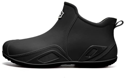 Bottes de pluie 2026 pour homme et femme - Bottes de pêche confortables - Chaussures de travail légères - Pour bateau, camping, voile, Noir , 38 2/3 EU