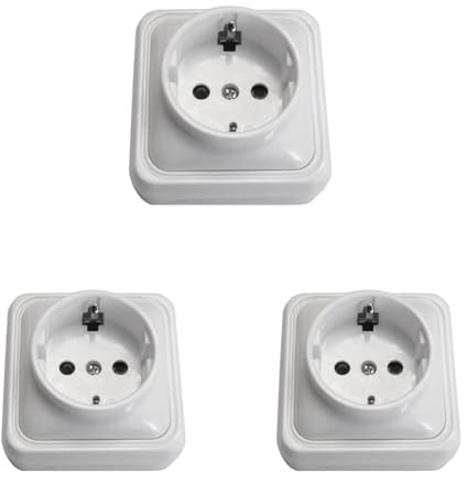 Fontini Bf bf-18 - Base enchufe schuko superficie 16a blanco bolsa (Paquete de 3)