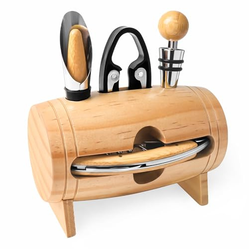 HUFACAI Forme de Tonneau de Vin Tire-Bouchon de vin,Ensemble de Tire-Bouchon,Coffret Cadeau d'accessoires pour Le vin,Ensembles de Sommelier avec ouvre-Bouteille