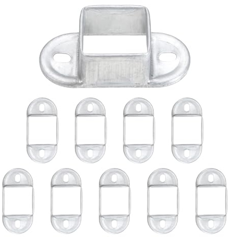 QUARKZMAN 10 Piezas Base De Brida Para Poste Cuadrado Base En Pared | De Acero Galvanizado, Conector De Base Cuadrado Para Barandilla, Ajuste Para Tubo Cuadrado De 1-1/4 X 1-1/4