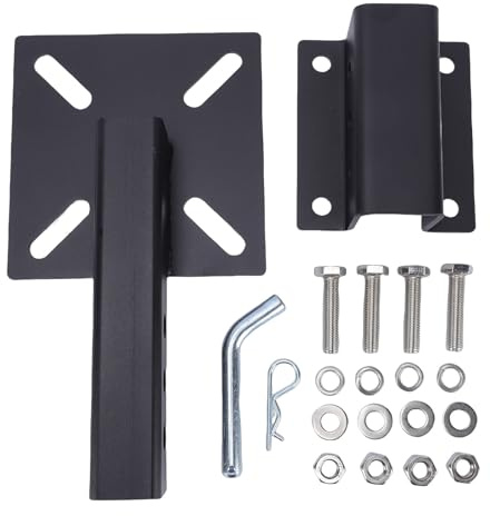 Universal Trailer Hitch, Carbon Steel Hitch Mount Vise Plate with 2 Inch Receiver Mount Vise and Grinder Table Mount for Atvs, Utvs, Lawn and Garden