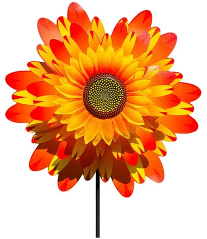 Nasliana Windmills for Garden,Gardens Wind Spinners Windmill for Teen Outdoor Decorations Bird Scarer Pigeon Scarers Pigeons Deterrent Pinwheel 36x75cm,for Party, Yard, Lawn (Orange)
