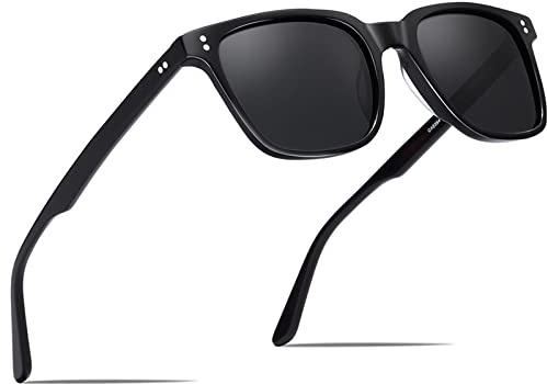 CARFIA Vintage Polarizzati Occhiali da Sole da Uomo Protezione UV400 Telaio Acetato Stile Classico Elegante e Alla Moda