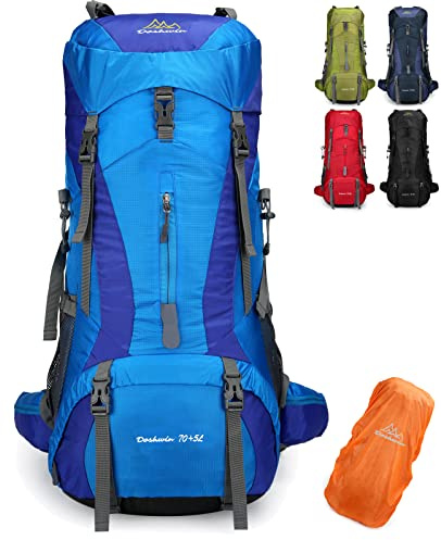 Doshwin 70L Stor Ryggsäck för Camping Trekking Vandring (med Regntäcke)