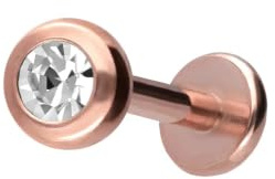 PIERCINGLINE Titan Labret Stecker Innengewinde | KRISTALL | Piercing Ohr Lippe Nase | Farb- und Größenauswahl