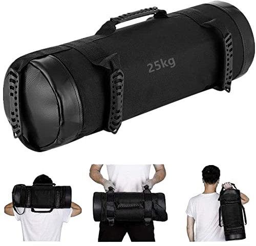 YZBBSH Power Bag Gewichtssack 5kg 10kg 15kg 20kg 25kg 30kg Fitness Bag Gewichte Sandsäcke für Functional Fitness Krafttraining Ausdauertraining,25kg,Black
