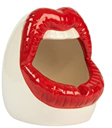 FISURA - Aschenbecher lustig. Original tragbarer Aschenbecher. Aschenbecher Keramikfür draußen oder drinnen. (Mund, rot)