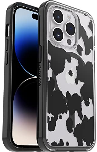 OtterBox Symmetry+ Clear Case for iPhone 14 Pro for MagSafe, Shockproof, Drop proof, Protective Thin Case, 3x Tested to Military Standard, COW PRINT