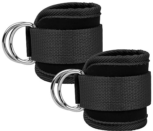 Correas de tobillo bandas de resistencia de tobillo puños de muñeca correas acolchadas ajustables fitness glúteos Kickback anillo en D para máquina de cable gimnasio pie pierna entrenamiento soporte