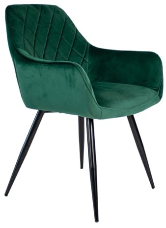 Kick Collection Esszimmerstühl Monza - Dunkelgrün - Modern und Hochwertig - Samtstoff und Metall - Erhältlich in vielen Farben